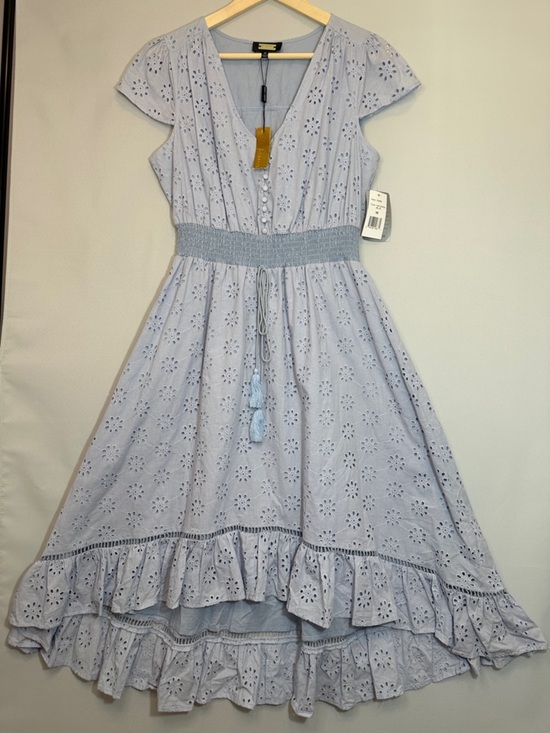 Alexia Admor Dresses & Skirts - Alexia Admor Minnie Womens Dress Size 10 Eyelet Embroidery Smocked Waist Tiered
